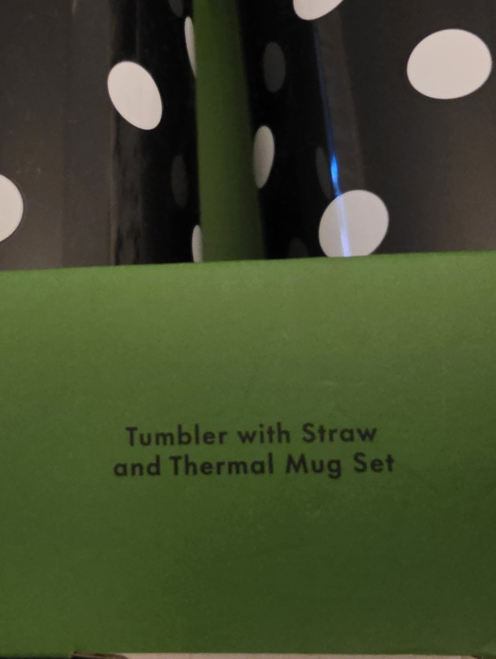 kate spade black and white polka dot tumbler duo - Picture 2 of 2
